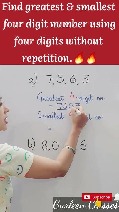 smallest 4 digit number without repetition|Find the smallest four digit number using the digits without .